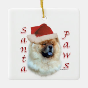Chow Chow Santa Paws Keramikornament