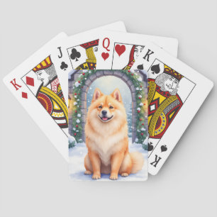 Chow Chow Schneehof Weihnachtskunst Spielkarten
