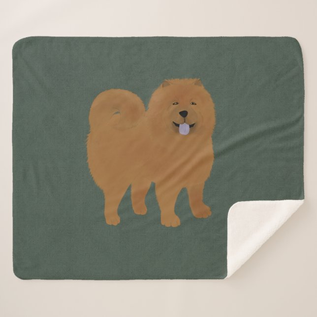 Chow Chow Sherpa Blanket Sherpadecke (Vorderseite (Horizontal))