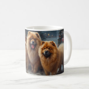 Chow Chow Snowy Sleigh Weihnachtsdekor Kaffeetasse