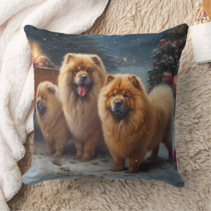 Chow Chow Snowy Sleigh Weihnachtsdekor Kissen