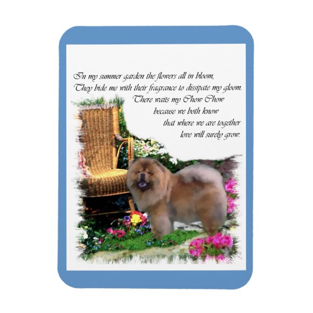 Chow Chow Summer Garden Magnet (Vertikal)