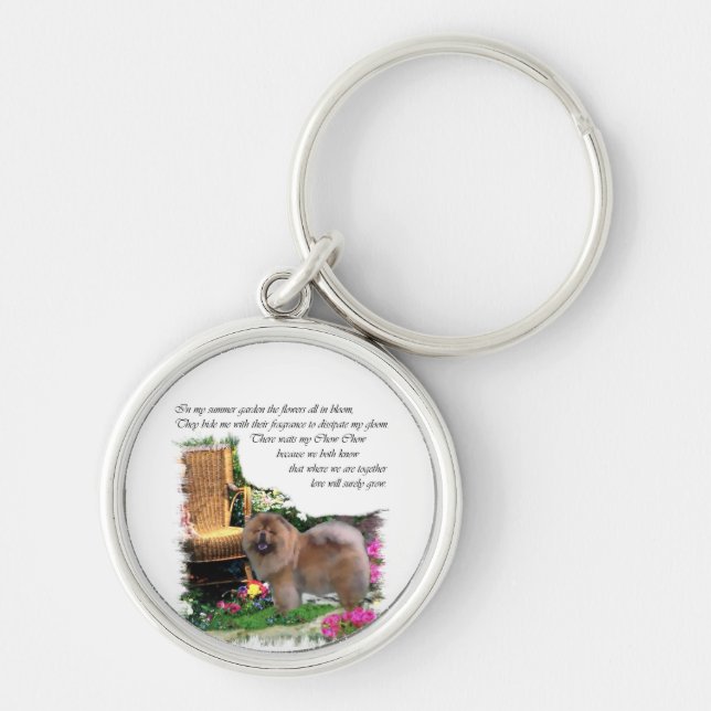 Chow Chow Summer Garden Schlüsselanhänger (Vorne)