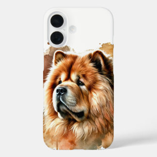 Chow Chow Watercolor Art iPhone 16 Hülle