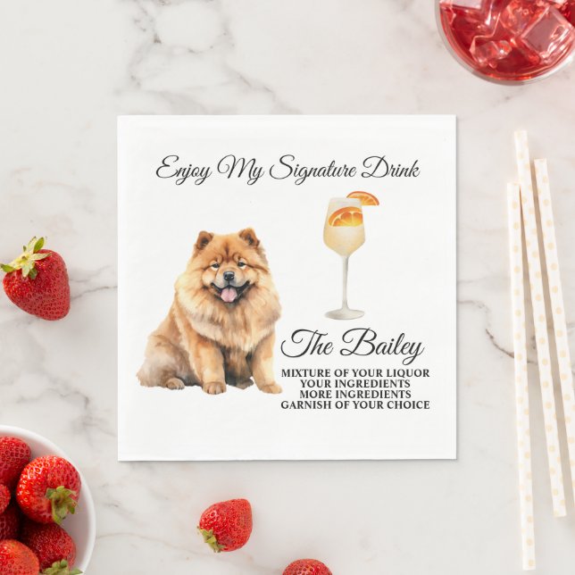 Chow Chow Wedding Signature Drink Serviette (Beispiel)