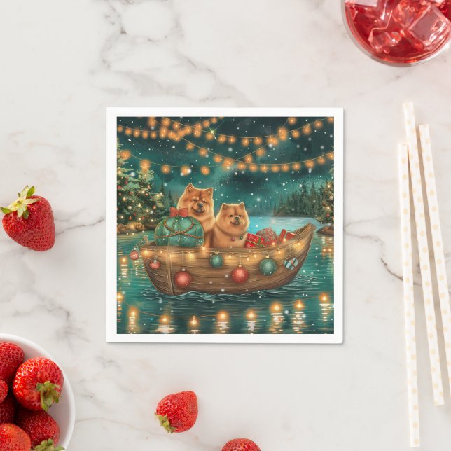 Chow Chow Weihnachten Feierliche Reise Serviette (Beispiel)
