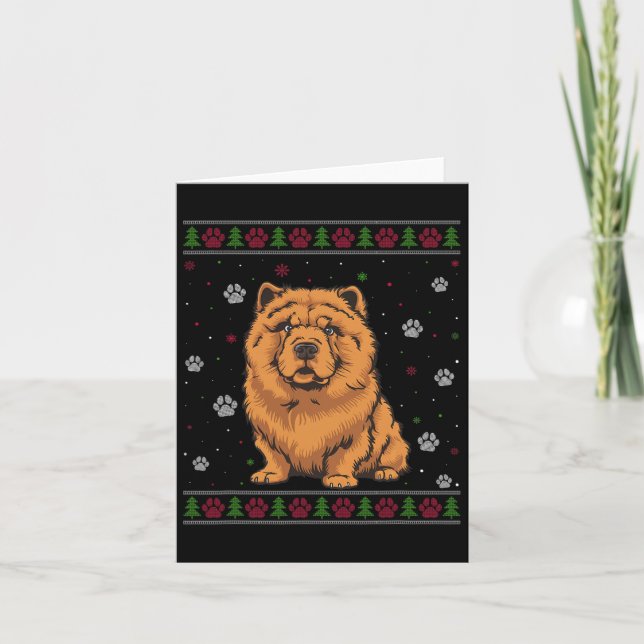 Chow Chow Weihnachten Sweater Xmas Haustier Hund L Karte (Vorderseite)