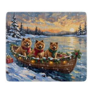 Chow Chow Weihnachtsboot-Feiertag Schneidebrett