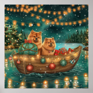 Chow Chow Weihnachtsfestliche Reise Poster