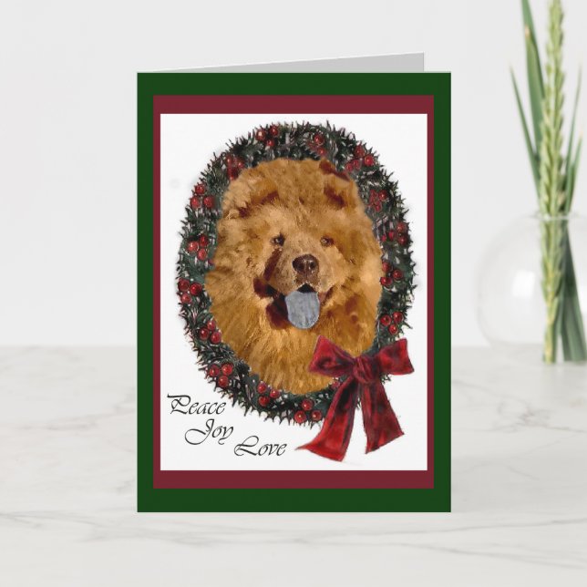 Chow Chow Weihnachtsgeschenke Feiertagskarte (Vorderseite)