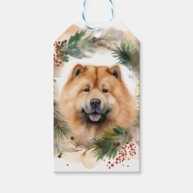 Chow Chow Weihnachtsmann Weihnachtsfest-Jungtier Geschenkanhänger (Vorderseite)