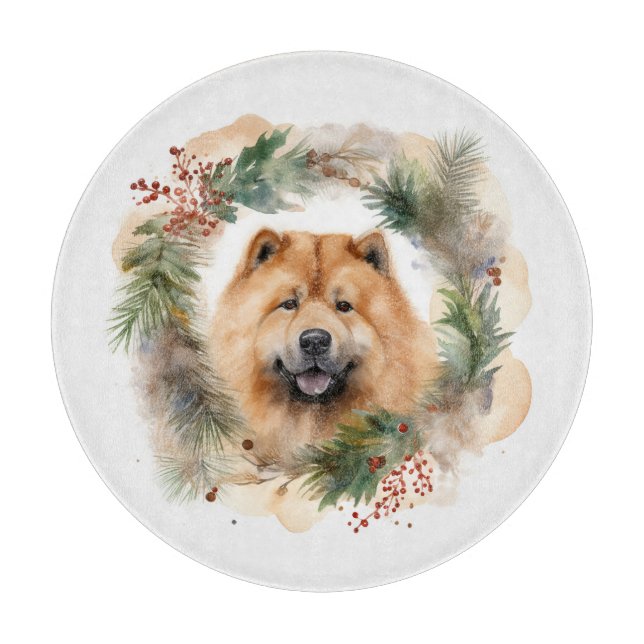 Chow Chow Weihnachtsmann Weihnachtsfest-Jungtier Schneidebrett (Vorderseite)