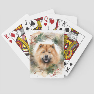 Chow Chow Weihnachtsmann Weihnachtsfest-Jungtier Spielkarten
