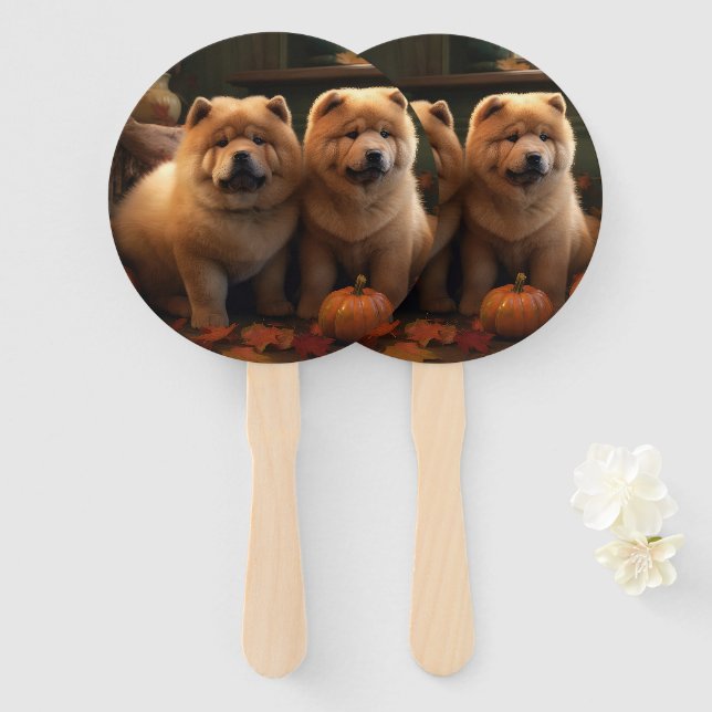 Chow Chow Welpe Herbst Delight Pumpen Fächer (Vorne und Hinten)