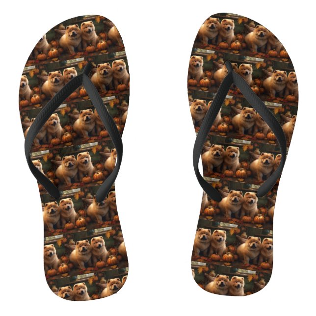 Chow Chow Welpe Herbst Delight Pumpen Flip Flops (Fußbett)