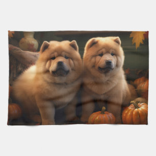 Chow Chow Welpe Herbst Delight Pumpen Geschirrtuch