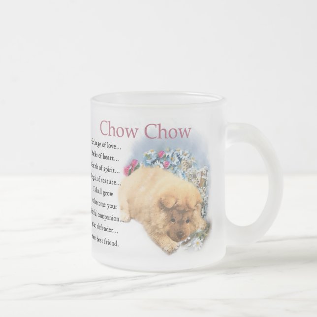 Chow-Chow-Welpen-Kunst-Geschenke Mattglastasse (Rechts)