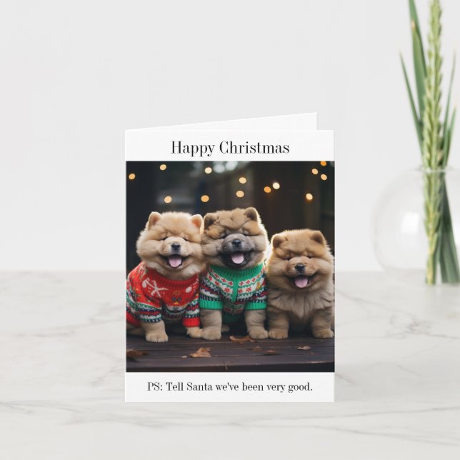 Chow Chow Welpen Weihnachtskarte Karte (Vorderseite)