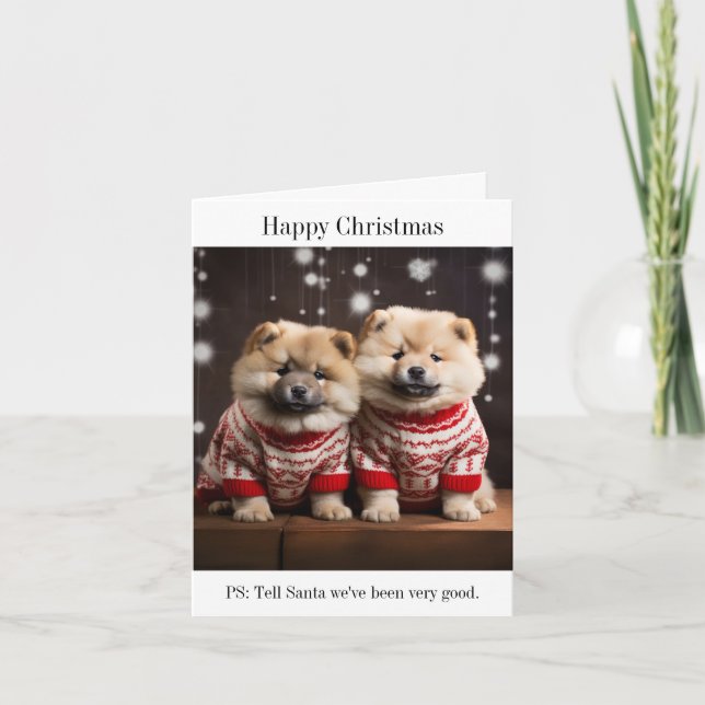 Chow Chow Welpen Weihnachtskarte Karte (Vorderseite)