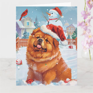Chow Chow Winter Wonderland Weihnachtsfreude Karte