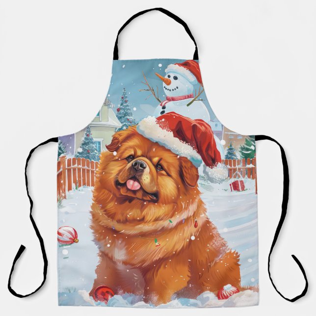 Chow Chow Winter Wonderland Weihnachtsfreude Schürze (Vorderseite)