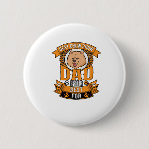 Chow Dad Hund Immer Kranz Pfotenabdrücke Button