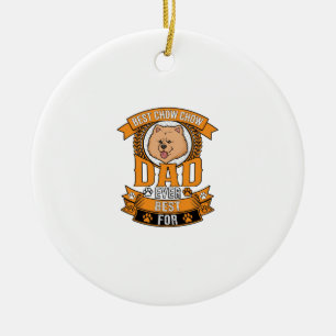 Chow Dad Hund Immer Kranz Pfotenabdrücke Keramik Ornament