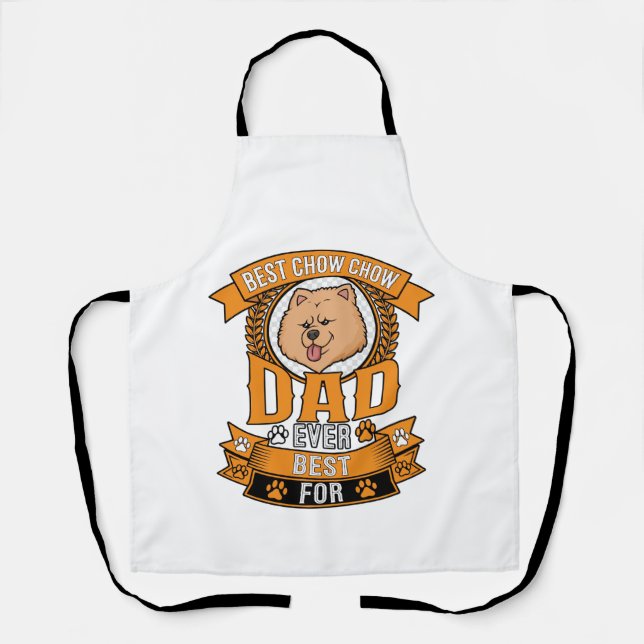 Chow Dad Hund Immer Kranz Pfotenabdrücke Schürze (Vorderseite)