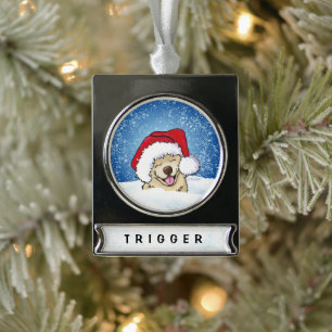 Chow Hund Weihnachtsschmuck Banner-Ornament Silber