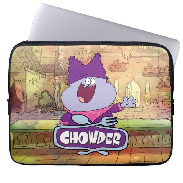 Chowder Waving Laptopschutzhülle (Vorderseite)