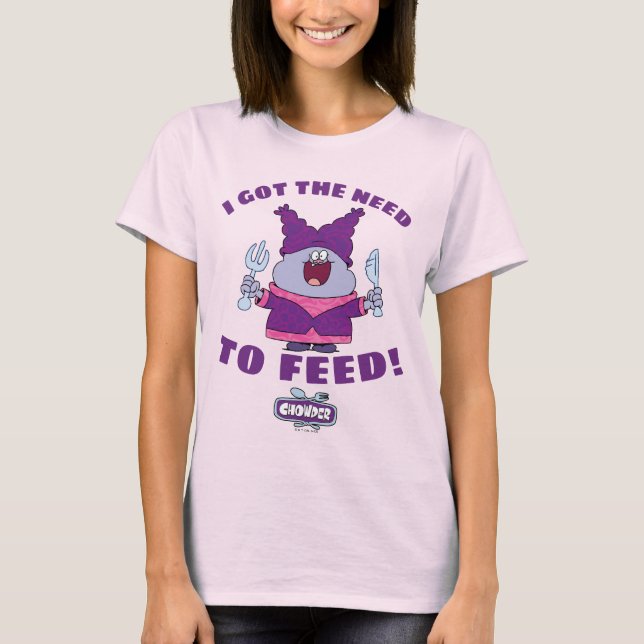 Chowy mit Gabel und Messer T-Shirt (Vorderseite)