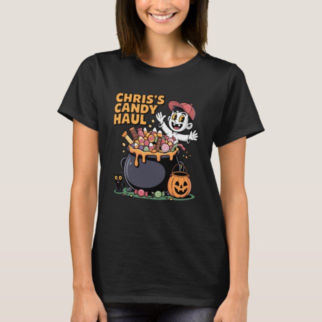 Chris Candy Beute Halloween Design Süßes oder Saur T-Shirt (Vorderseite)