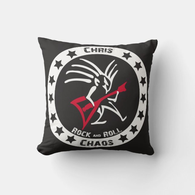 Chris CHAOS DJ Throw Pillow Kissen (Vorderseite)