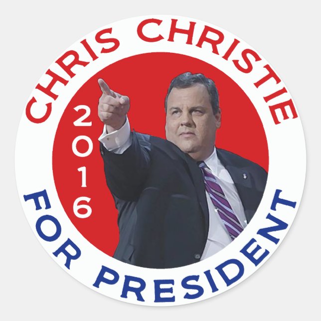 Chris Christie für den Präsidenten 2016 Runder Aufkleber (Vorderseite)