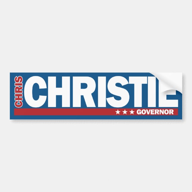 Chris Christie für Gouverneur-Autoaufkleber 2013 Autoaufkleber (Vorne)
