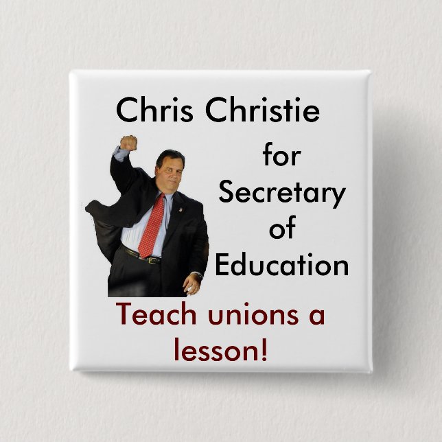 Chris Christie für Minister für Bildung Button (Vorderseite)