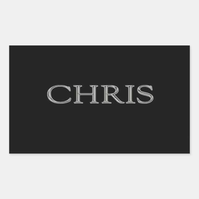 Chris Custom Raised Lettering Rechteckiger Aufkleber (Vorderseite)
