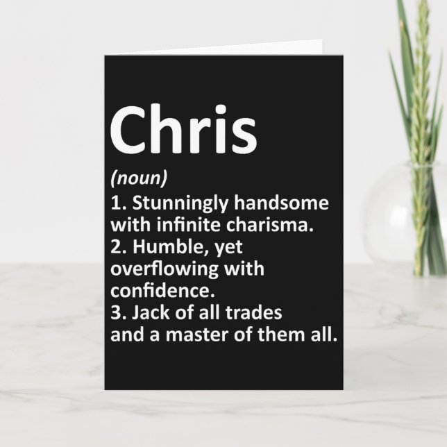 Chris Definition Personalisiert Name Funny Birthda Karte (Vorderseite)