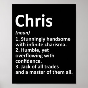 Chris Definition Personalisiert Name Funny Birthda Poster