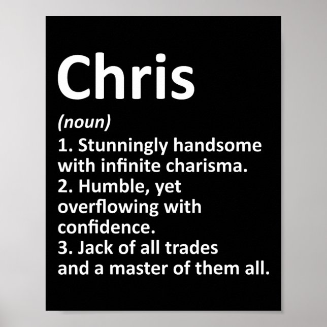 Chris Definition Personalisiert Name Funny Birthda Poster (Vorne)