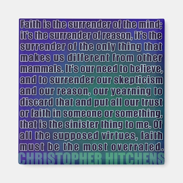 Chris Hitchens Übergabe der Vernunft (Blues) Magne Magnet (Vorne)