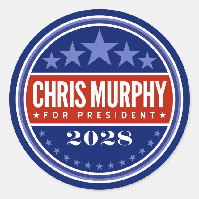 Chris Murphy für Präsident 2028 Runder Aufkleber (Vorderseite)