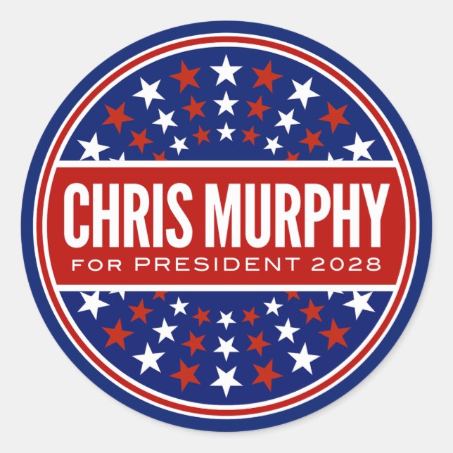 Chris Murphy für Präsident 2028 Runder Aufkleber (Vorderseite)
