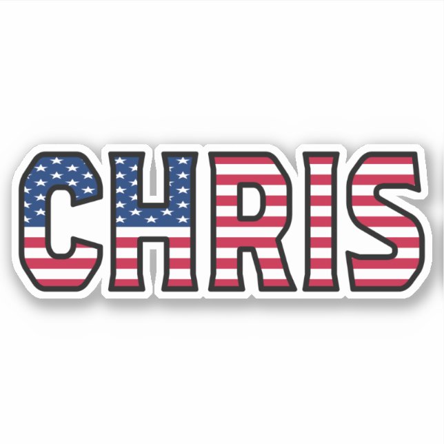 Chris Name Vorname USA Sticker Stickerset (Vorderseite)