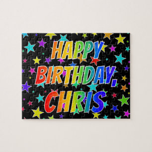 "CHRIS" Vorname, Spaß "GLÜCKLICHER GEBURTSTAG" Puzzle