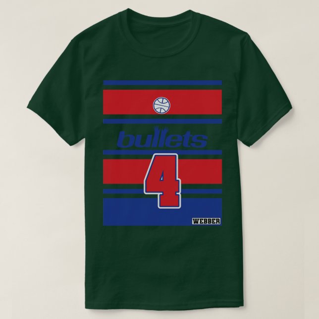 Chris Webber Retro Style Bullets Throwback Jersey T-Shirt (Design vorne)