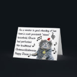 Chrismanukahwanza Dance Feiertagskarte<br><div class="desc">Manchmal,  egal wie schwer man es auch versucht,  es gibt einfach keinen Gewinner dieses Urlaubs-Dings.  Und manchmal gibt es sie.  Tanzt,  wie Gracie.</div>