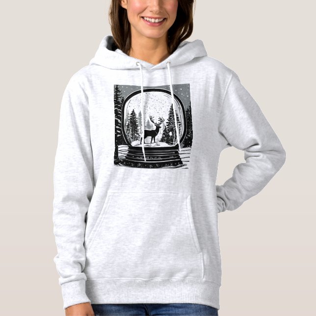 Chrismas deer and trees hoodie for women (Vorderseite)