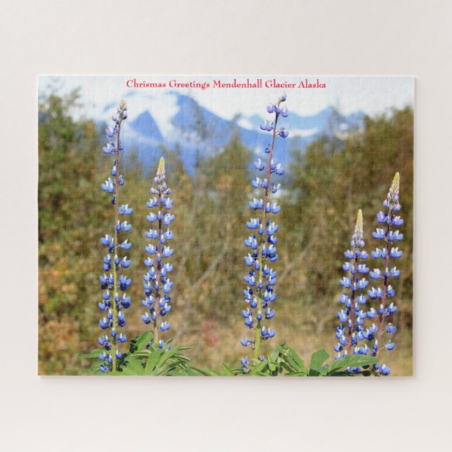 Chrismas Greetings Mendenhall Glacier Alaska Puzzle (Horizontal)