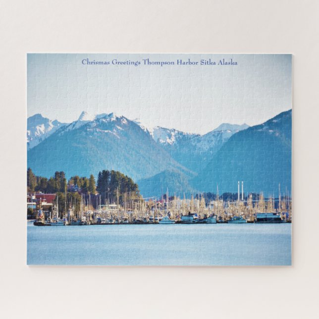 Chrismas Grüße Alaska Thompson Harbour Sitka Puzzle (Horizontal)